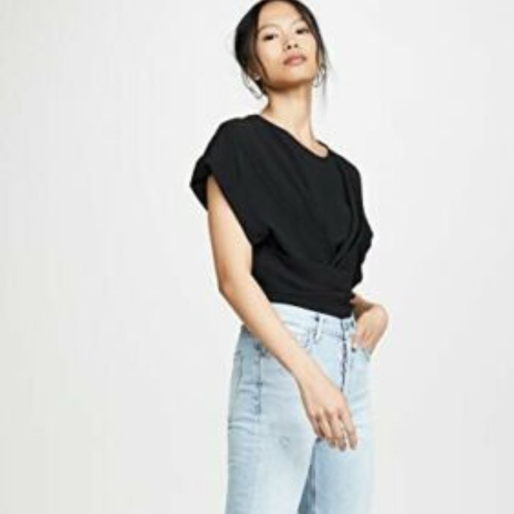 Nwt iro black wrap bodysuit Limana shirt top 36